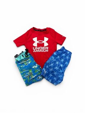 UNDER ARMOUR and HURLEY Bundle - UA set and Hurley swim trunks - size 4